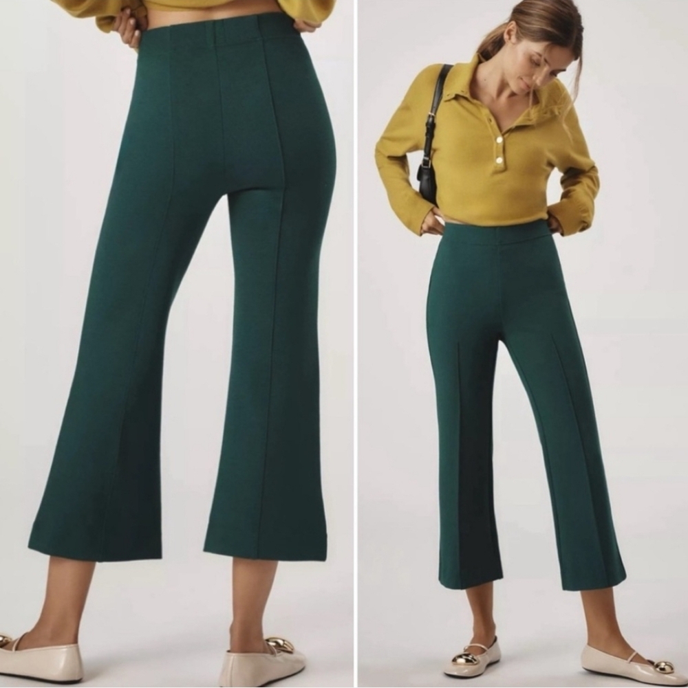 Anthropologie Maeve Margot Kick Flare Pants Size XS Green